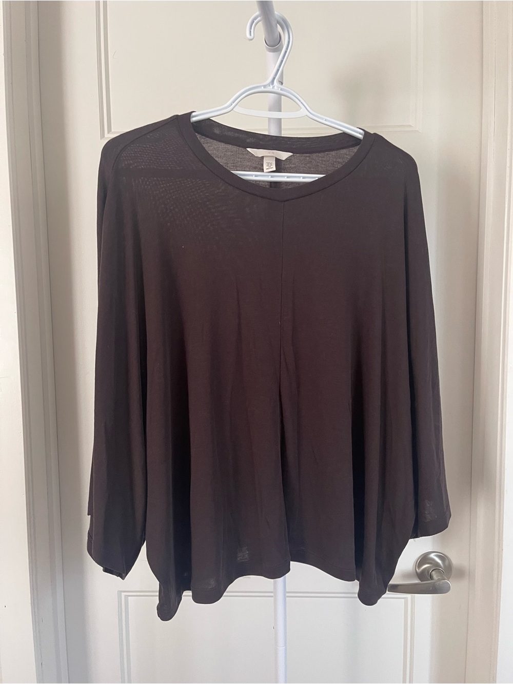 H&M Black Long-Sleeve Relaxed Crew Tee